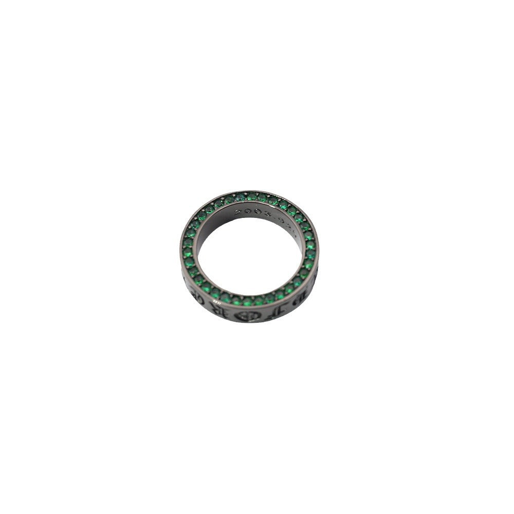 Chrome Hearts black green diamond ring